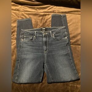 Paige Women's Blue Jeans, Hoxton ankle fit, size 29, blue denim, comfy